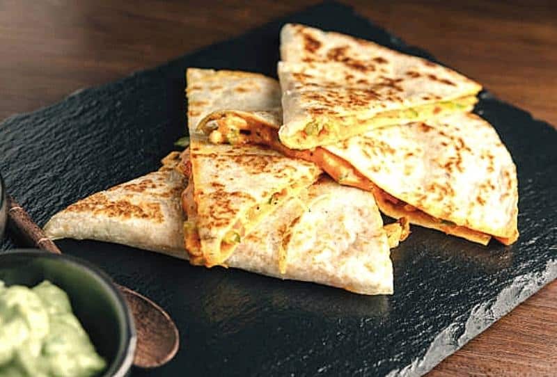 Quesadilla tray from Ronzio's with cheese, chicken, steak, and veggie options for Kidz Kastle events