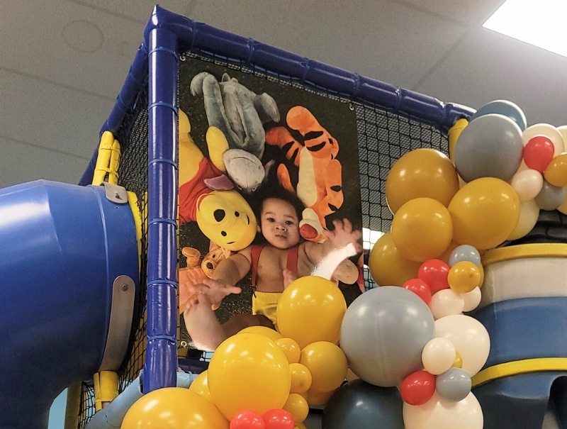 Can you belive we had a customer add a photo to our Castle Slide and now we offer this option to all of our customers when the book child's party with us