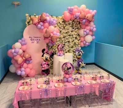 Balloon Garlands created by The Balloon Fairy for this Mini Party Theme